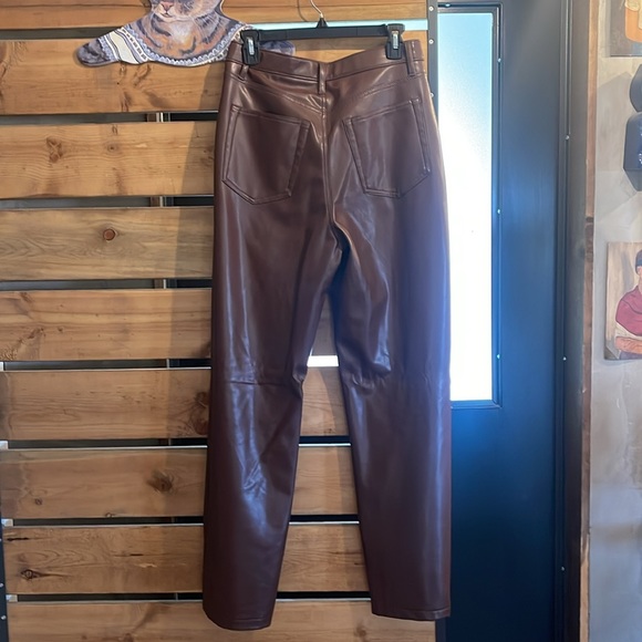 Abercrombie & Fitch Crossover Waist Vegan Leather Dad Pants - Picture 2 of 3